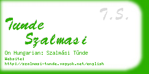 tunde szalmasi business card